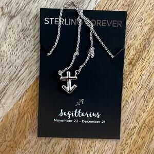 Sterling Forever Sagittarius Anchor Necklace